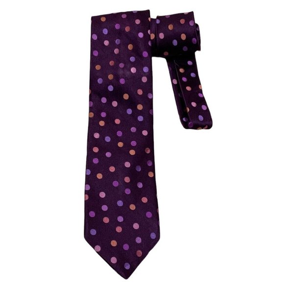 TED BAKER Purple Polka Dot Silk Tie HANDMADE USA 60